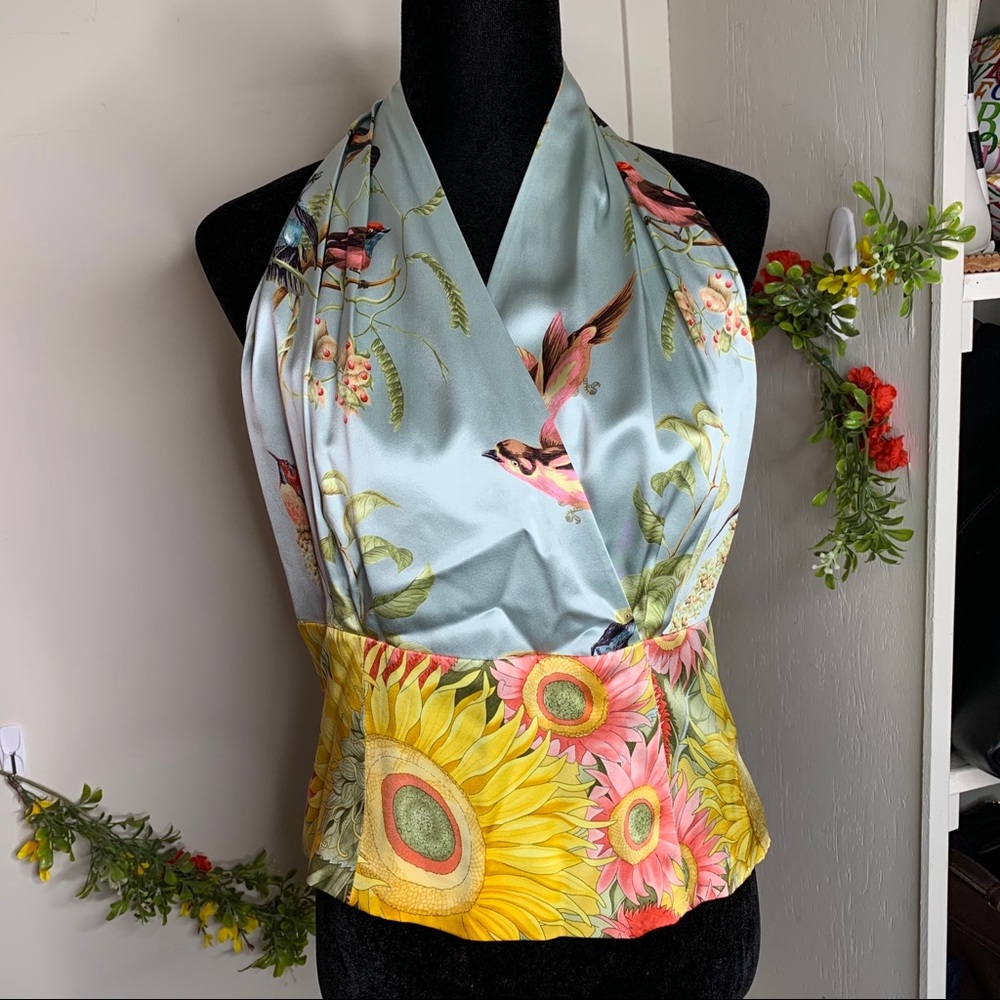 SOLD❌Doncaster Floral Silk Halter Top